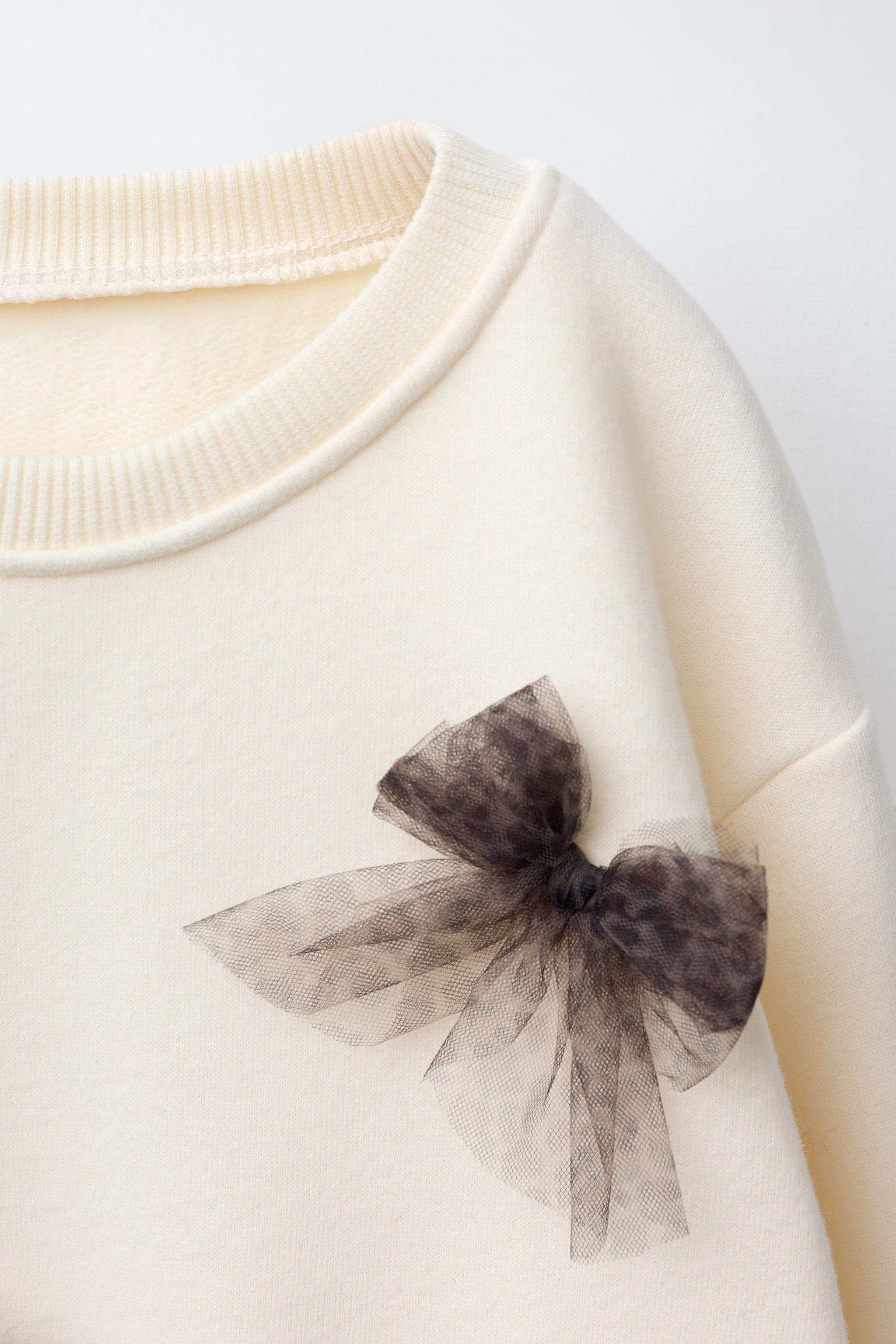 TULLE BOW SWEATSHIRT